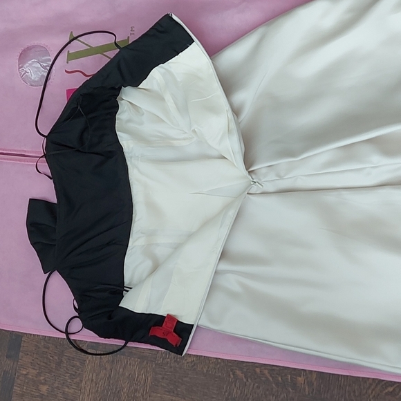 Black and White Prom Dress with Bow - Picture 4 of 8